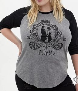 Torrid The Princess Bride classic fit grey & black raglan tee size 5